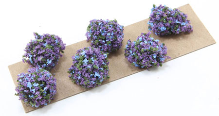 Dollhouse Miniature Border Plant: Purple-Blue, Large